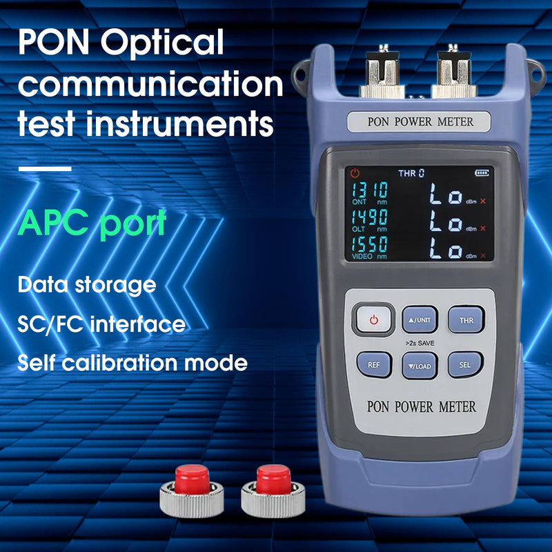 [Australia - AusPower] - PON Optical Power Meter with SC/FC APC Connector, Optical Fiber Test Equipment for PON Network 1 PON OPM-APC 