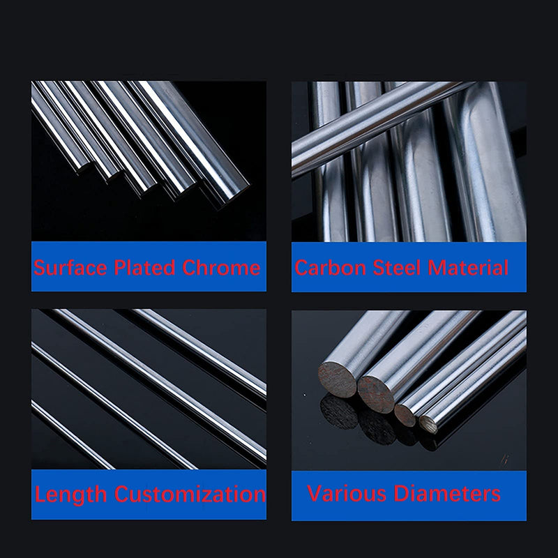 Linear Motion Rod Shaft Guide D 12mm x L 19.69 inch / 500mm Case Hardened Chrome Plated for 3D Printer, DIY, CNC - Metric h8 Tolerance, 2Pcs L:19.69 in / 500mm Diameter:12mm