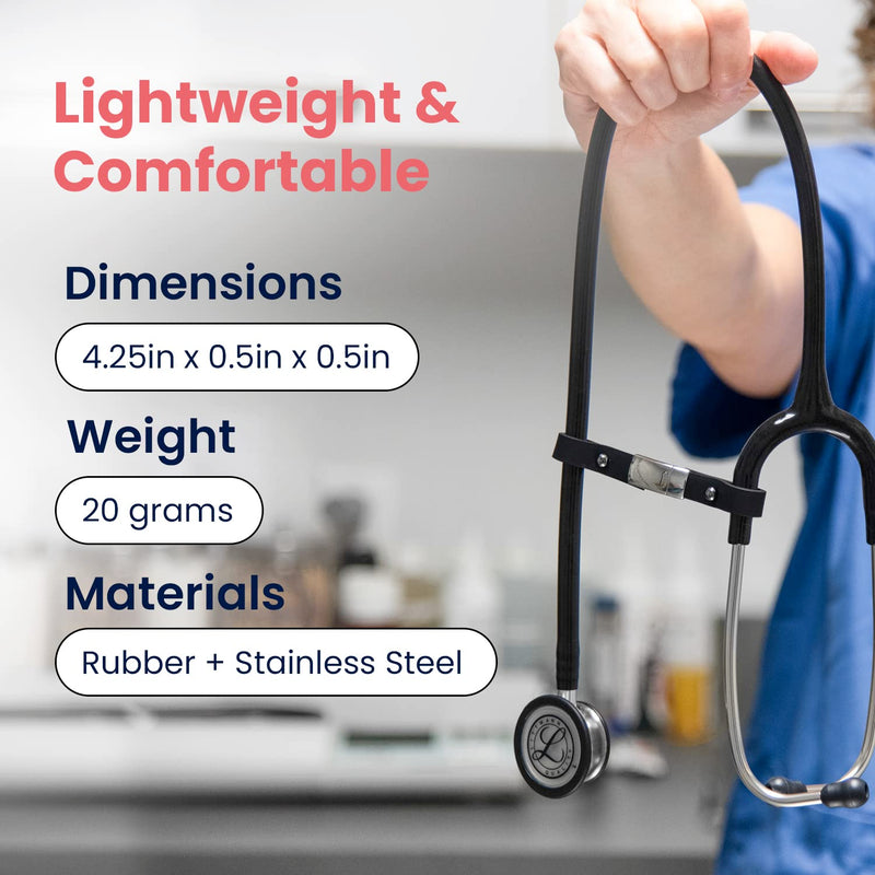 [Australia - AusPower] - Clip for Stethoscopes, Stethoscope Clip for Doctors, Nurses, Medical Students, Stethoscope Accessory Compatible with 3M Littmann Classic III, Lightweight II S.E, and More, Black 