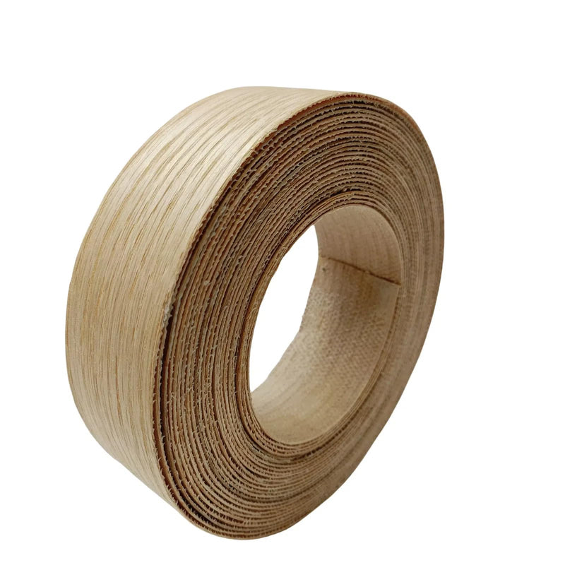 Real Red Oak 1-1/2 inch ×26ft Wood Veneer Edge Banding Roll,Pre-glued Iron On Wood Veneer Edging-Backed with Hot Melt Adhesive-Flexible Wood Veneer Edgebanding for Furniture Restoration 1-1/2" x26'