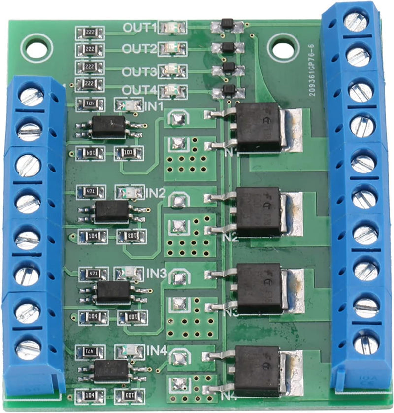 CHICIRIS PWM 4-Channel Motor Driver Module, 3-20V to 3.7-27VDC 10A MOS FET Board for PLC System, Stepper Motor Speed Control, DC Motor Drive