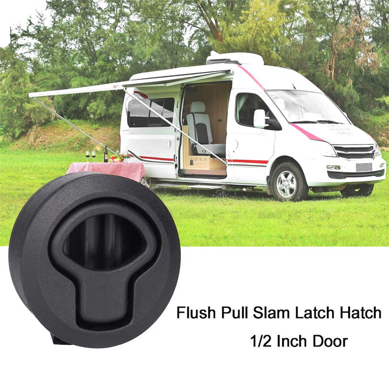 2Pcs Black Plastic Slam Latch Flush Door Pull Latch for Boat Deck Hatch Flush Door Pull Latch