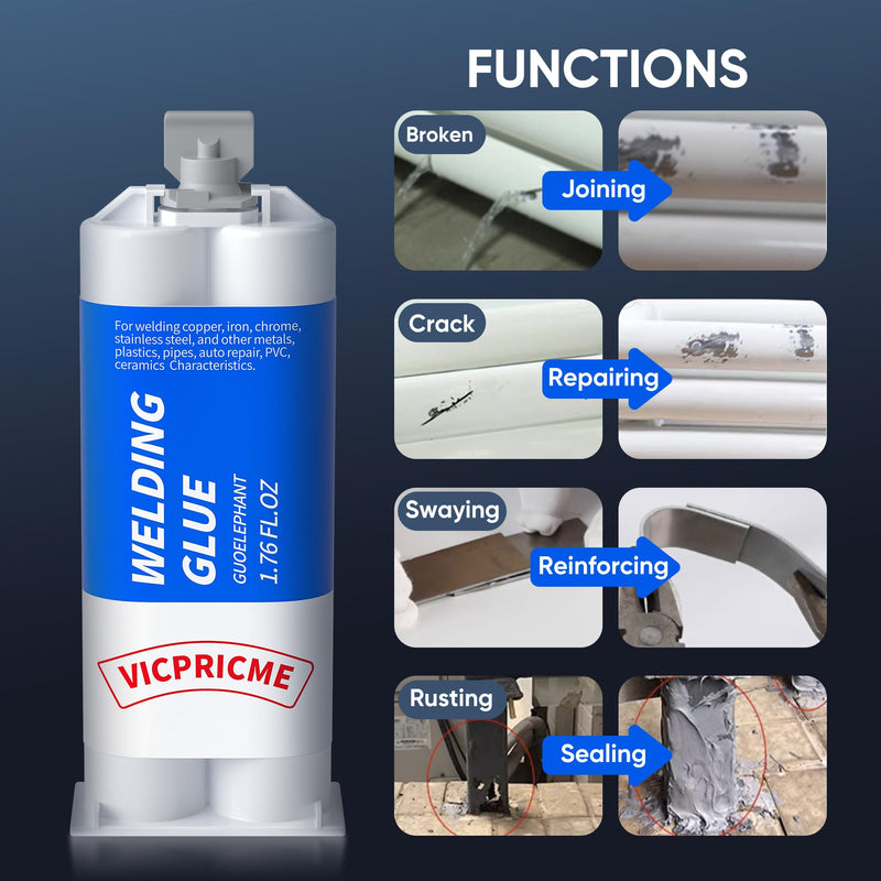 [Australia - AusPower] - 1.76 oz Metal Glue, 2 Part Liquid Metal Welding Heavy Duty Epoxy Glue, Marine Filler Repair Putty, High Temperature Resistant Heavy Duty Ab Glue (3Pcs) epoxy glue 3PCS 