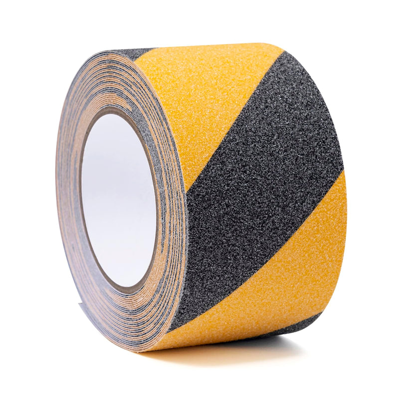 Grip Tape 3 Inch x 33 Ft, Black & Yellow Anti Slip Tape for Stairs, Heavy Duty Anti Slip Traction Tape, Waterproof Grip Tape Safety Non Skid Roll for Outdoor, Indoor, Stair, Step, Ramp 3 inch -1