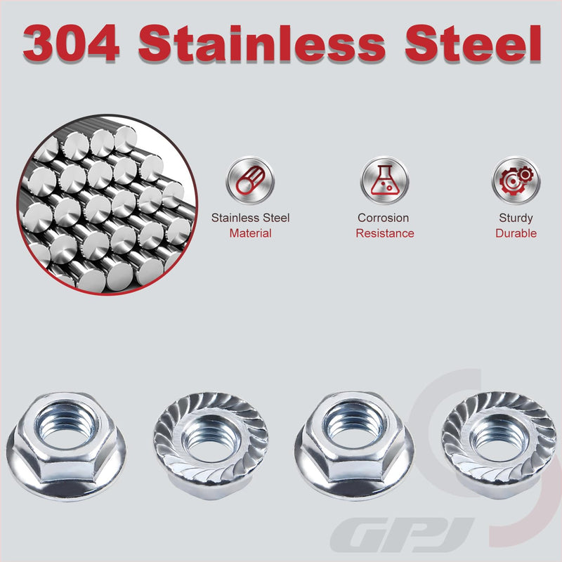 [Australia - AusPower] - 1/4-20 Serrated Flange Hex Nuts, 1/4" Hexagon Flange Nuts, 304 Stainless Steel, UNC Nuts Fasteners, Replacement Nut for DIY Home Mechanism, 50 Pack 1/4"-20 