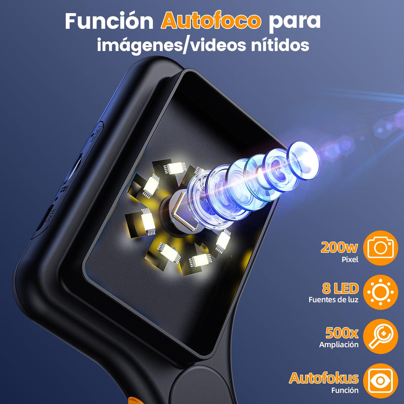[Australia - AusPower] - Microscope for Adults Children, Ahalfcit 3.0 Inch Screen Digital Microscope, 500x Magnification, Handheld Magnifier with 8 LED Lights, USB Port for PC Compatible with Windows/MacOS - Black 