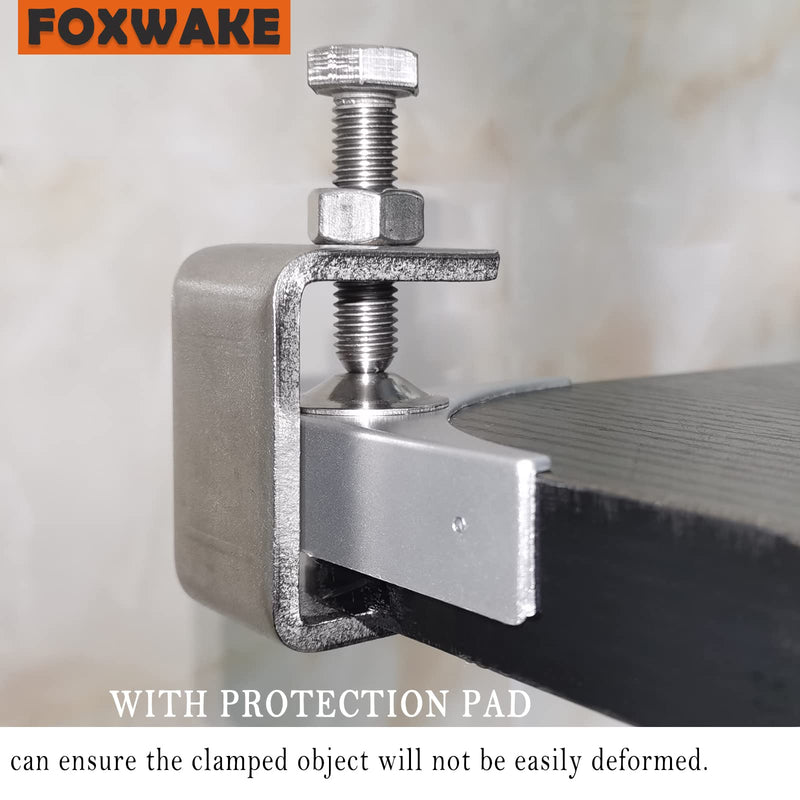 [Australia - AusPower] - Stainless Steel C Clamps Mini 1 Inch for Mounting, Heavy Duty Metal U Clamps for Metal Working, Small Desk Clamp with Stable Wide Jaw Opening & Protective Pads/I-Beam Design (6pcs) 1 3/16 Inch 