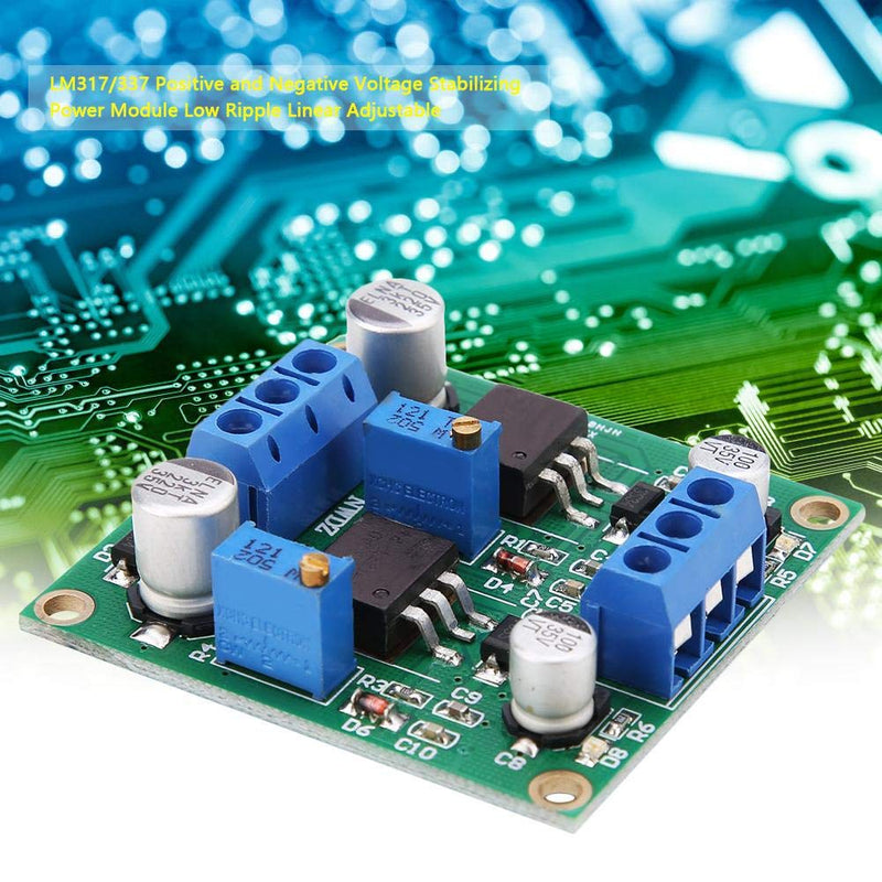 [Australia - AusPower] - Stabilizing Power Module, LM317/337 Positive and Negative Voltage Stabilizing Power Module Low Ripple Linear Adjustable Adjustable Power Supplies 