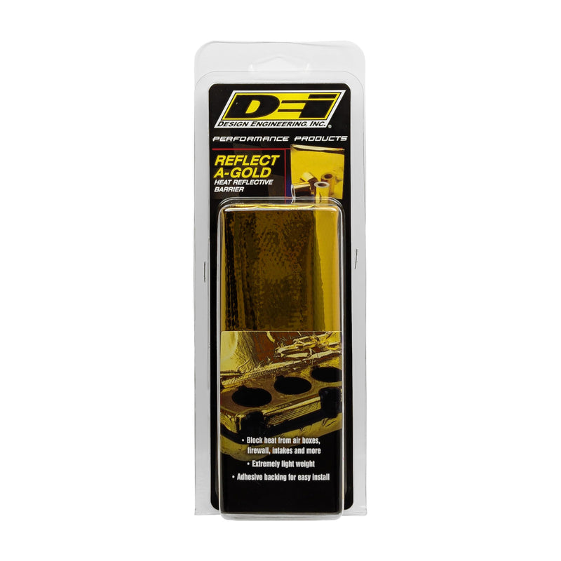 Design Engineering, Inc. Reflect-A-Gold 12" x 12" | High-Temperature Heat Reflective Adhesive-Backed Sheet | Thermal Insulation Heat Shield | Made in USA 12"x12" Sheet (Smaller Packaging)