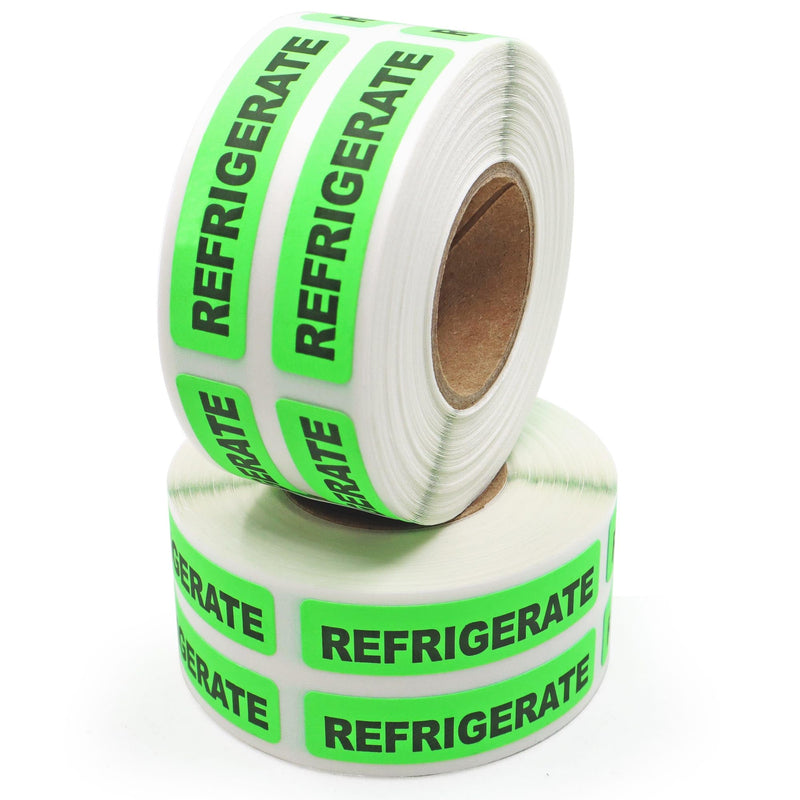 Refrigerate Stickers - Fluorescent Green