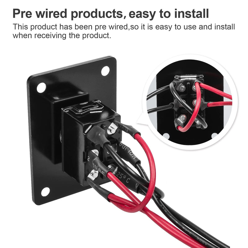 [Australia - AusPower] - Button Switch Rocker Switch Toggle Switch Self Reset Six Pin Three Position UP/Down Prewired Power Transfer Switch with Mounting Plate,Waterproof Cap. Up-Down 