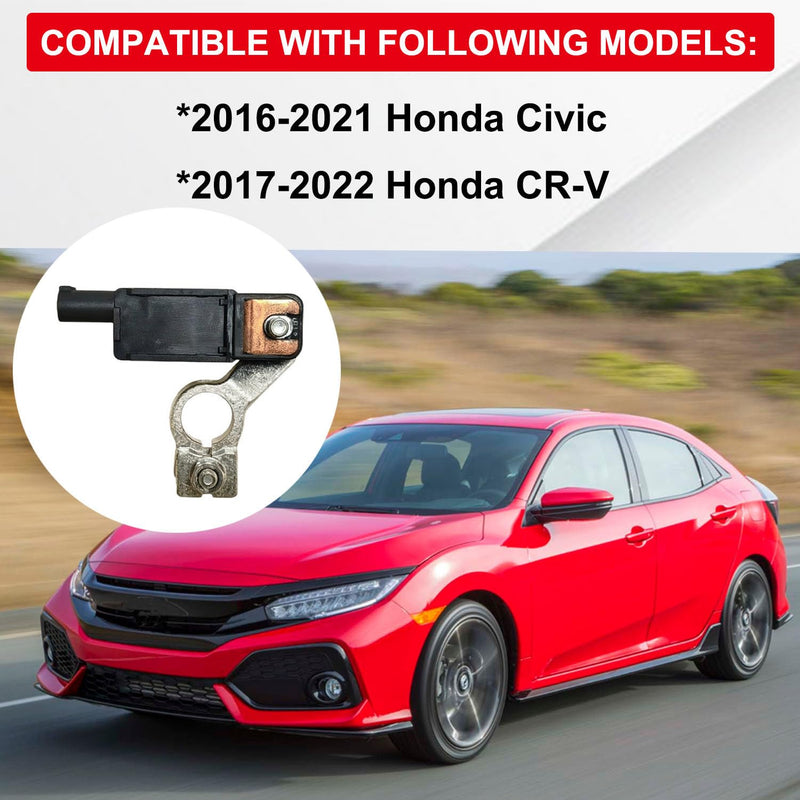 Battery Current Sensor Compatible with 2016-2022 Honda Civic, 2017-2022 Honda CR-V Direct Replaces OEM 38920-TBA-A01 38920-TBA-A02, Battery Temperature Voltage Monitor