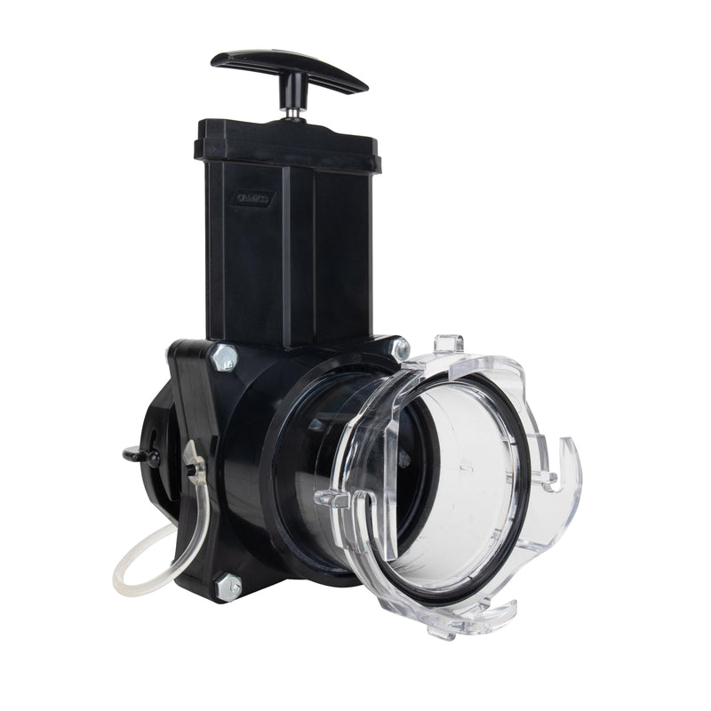 [Australia - AusPower] - Camco Camper/RV Gate Valve - Features Built-In 3.5-Inch Clear Adapter & 4 Bayonet Prongs - Fits 3-Inch Sewer Fittings & Connects Easily to RV Drain Pipe (39053) 3 Inch 