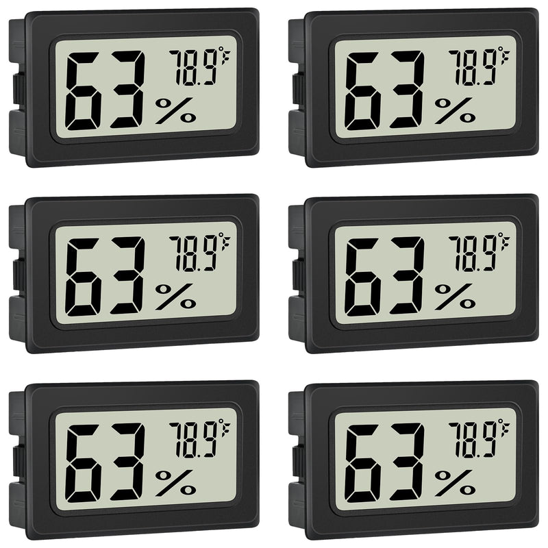[Australia - AusPower] - Humidity Meter Indoor Thermometer 6-Pack Mini Digital Thermometer Hygrometer Indoor Temperature Humidity Meters Gauge LCD Display Fahrenheit (℉) for Greenhouse, Reptile Tank, Cellar, Closet 