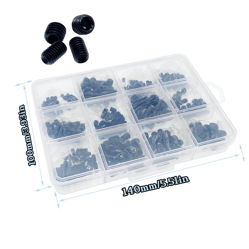 [Australia - AusPower] - 500pcs Set Screws, Set Screws Assortment Kit, Grub Screw Set M3 M4 M5 M6 M8 for Home Repair, Repair Furniture, Electronic Product, Install Door Lock, DIY, Fixtures, 12 Sizes 500pcs(12 Sizes) 