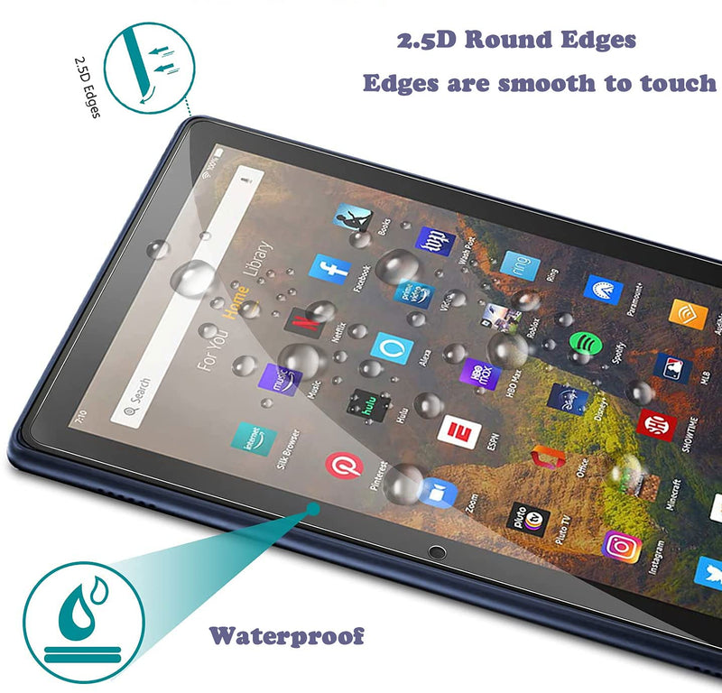 [Australia - AusPower] - 2-Pack Screen Protector for Amazon Fire HD 10 Tablet (2023/2021,13th/11th Generation) /Fire HD 10 Plus/HD 10 Kids/Kids Pro Tablet 2021, 9H Hardness Tempered Glass Guard for Fire 10 