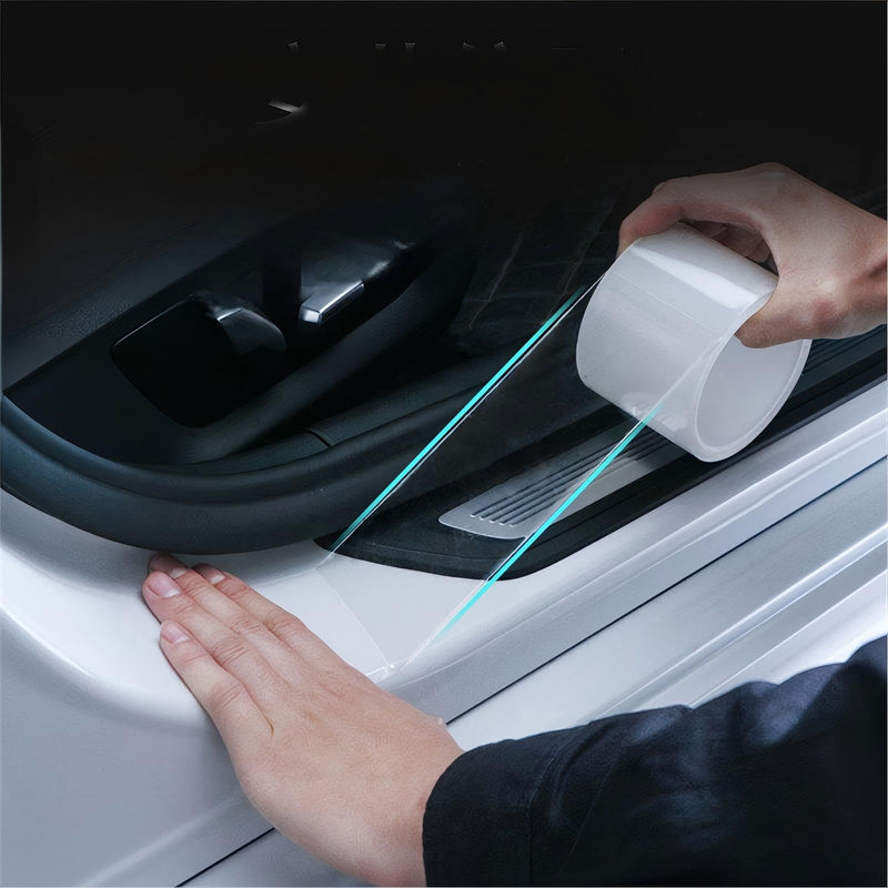 10M Car Door Edge Guards,5D Carbon Fiber Anti-Collision Waterproof Protector Tape,Scratch Cover Strip for Door Sill,and Automotive Exterior Accessories,Universal Fit for Most Cars (transparent, 5cm) transparent