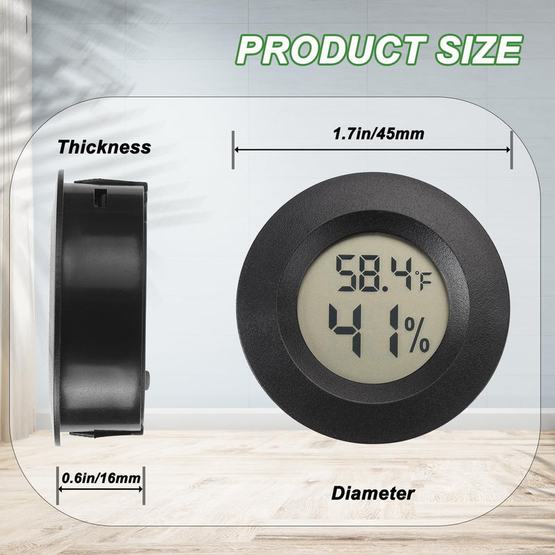 Mini Hygrometer Digital Thermometer Humidity Meter 10 Pack Hygrometer Thermometers Indoor/Outdoor Humidity Monitor Reptile Thermometer for Greenhouse Garden Cellar Fahrenheit(℉)/ Celsius(℃)