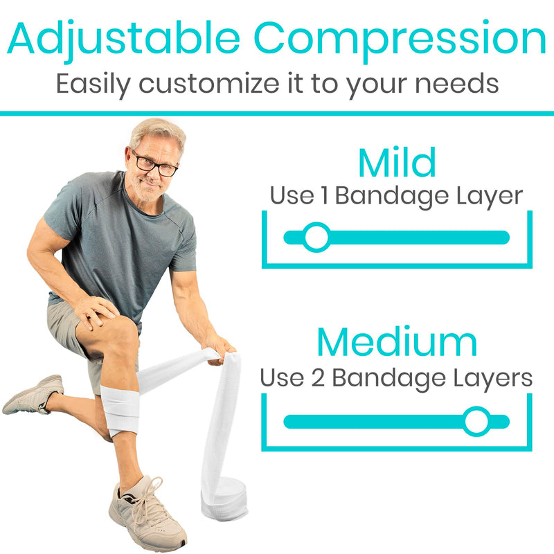[Australia - AusPower] - Vive Elastic Tubular Bandage - (4.0" x 33 Feet) Stockinette Tubing for Arm & Legs - Stretch Cotton Compression Sleeve for Wound Care - Fabric Mesh Tube Gauze for Support - Medical Netting Roll 4.0”x10.94YD Beige 