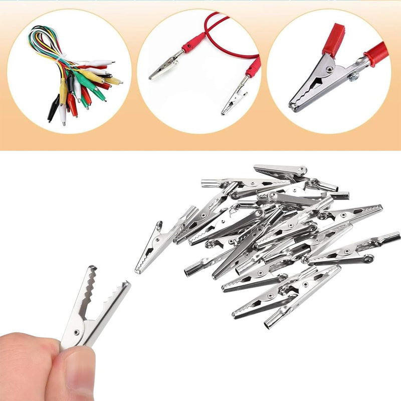 [Australia - AusPower] - Pack of 50 Alligator Clips 10A Alligator Clips Antistatic Accessories for Laboratory and Electrical Test Work 50 Items 