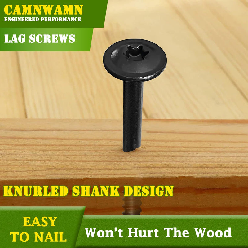 [Australia - AusPower] - [Pack of 50] #14 x 3 Wood Structural Lag Screws, Black Coated Torx/Star Drive Heavy Duty Construction Wood Screw, Modified Truss Washer Head, Star Drive Bit Included. #14 x 3" 
