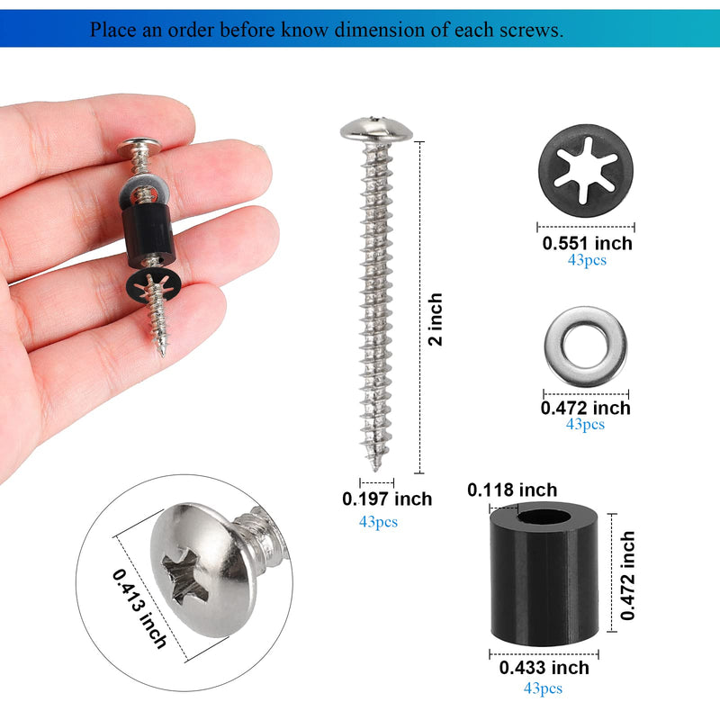 [Australia - AusPower] - 43 Set (172Pcs) Pegboard Mounting spacers and screws Kit, Peg Boards Installation Hardware Accessories. Include Sturdy Screws, Spacers,Washers and Lock Clips for 1/8 Inch and 1/4 Inch Pegboard 