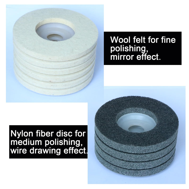 [Australia - AusPower] - 4-1/2" x 7/8" Wool Felt Polishing Disc Buffing Wheel Pad,Nylon Fiber Polishing Disc for Angle Grinder 