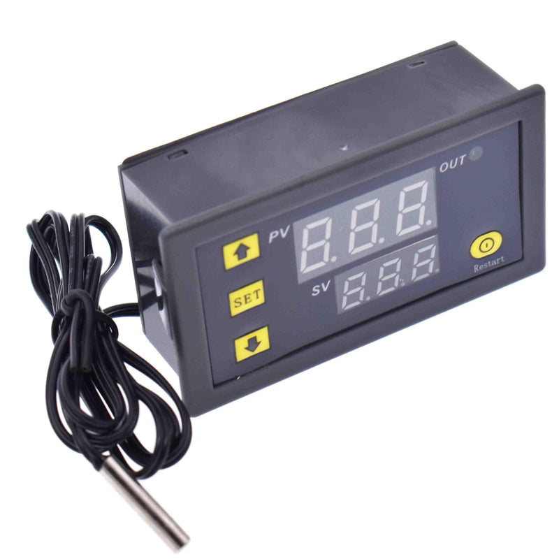 [Australia - AusPower] - 5pcs W3230 220V 20A Digital Temperature Controller with NTC Temperature Probe LED Heating Cooling Instrument Regulator Control Range from -50℃ to 120℃ 