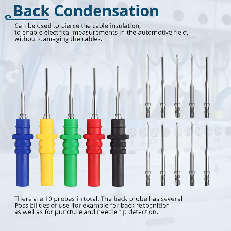 [Australia - AusPower] - Oscilloscope Accessories Probes Kit BNC Connecter Automotive Test Leads– 20:1 Attenuator,Back Probe Pins & 3M BNC to Banana Cable – Heavy-Duty Test Leads for Car Diagnostics,Sensor Testing 