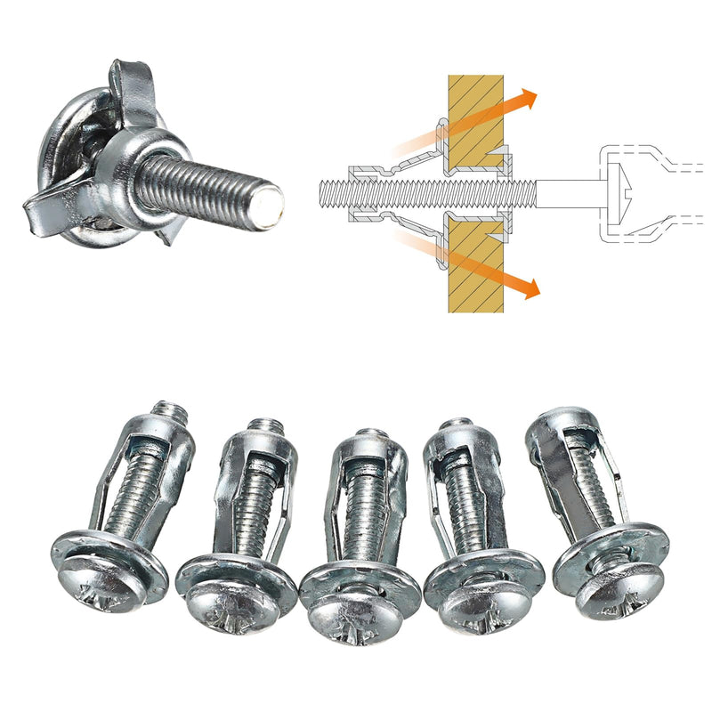 [Australia - AusPower] - OwnMy 15PCS M4 x 20 Hollow Door Anchors and Screws Hollow Wall Anchors Metal Cavity Fixing Jack Nuts, Hollow Door Anchors Petal Nuts Expansion Nut for Wall Metal Sheet Plastic Sheet 
