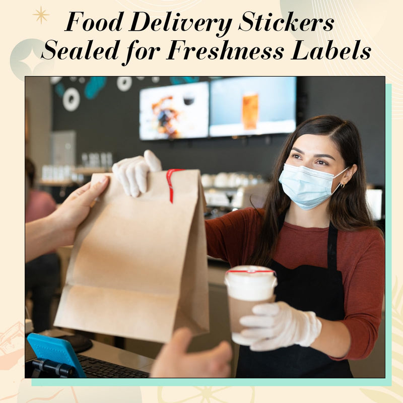 Skyygemm Tamper Evident Tape Safe Secure Tamper Evident Stickers for Drink Lids 1 x 9 Food Delivery Stickers Sealed for Freshness Labels Drink Food Proof Tape(Red,500 Pcs) 500 Red
