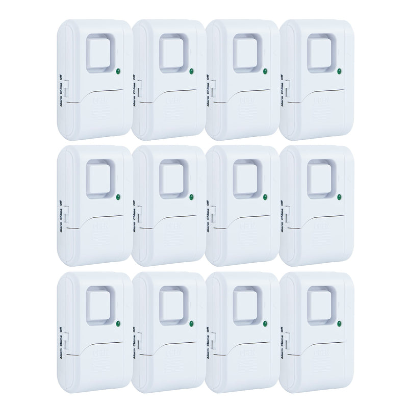 UltraPro Personal Security Window and Door Alarm, 12 Pack, DIY Protection, Burglar Alert, Wireless Chime/Alarm, Easy Installation, Home Security, Ideal for Home, Garage, Apartment, White, 45989