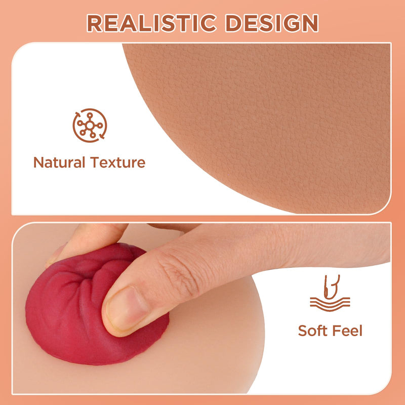 [Australia - AusPower] - Sticky Colostomy Simulators, Stoma Training Model Set, Multi-Skin Tone Ostomy Care Practice Models for Medical Training and Patient Education- Tan 
