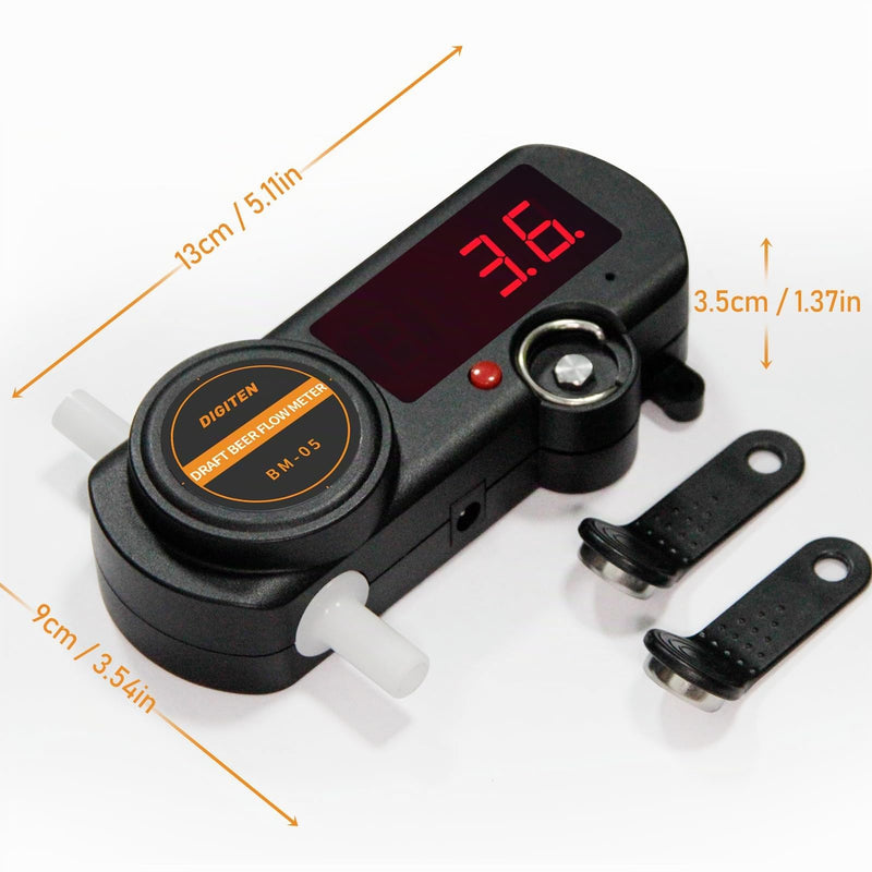 Digital Beer Flow Meter BM-05 LED Display with Power Supply and Accessories, Kosher Beer and Drink Meter