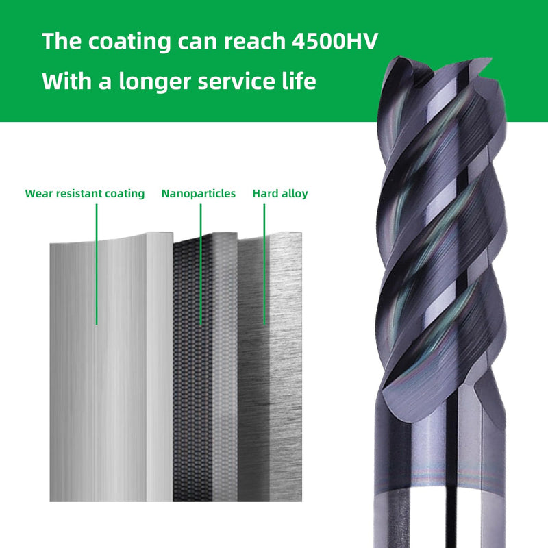 [Australia - AusPower] - CREEYA 5 Pieces Carbide End Mill 3 mm, 4 Teeth / 4 Cutting Edge CNC Milling Cutter HRC 55, AlTiN Black Coating, Solid Carbide Cutter CNC 3 mm for Steel Metal Wood Acrylic Plastic (3 mm) 3mm-5 Stücke 