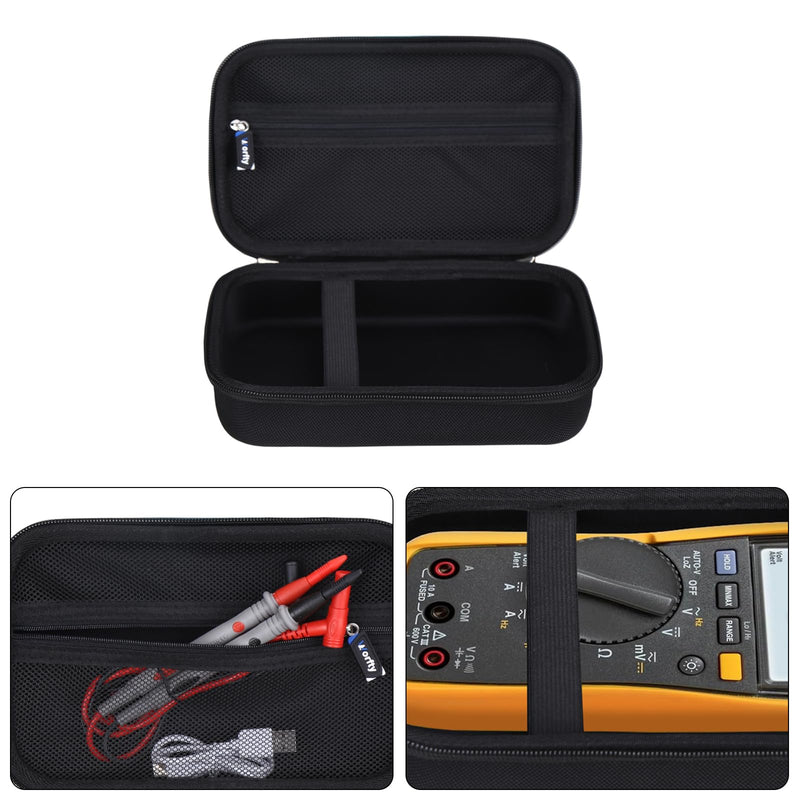 [Australia - AusPower] - Case for Fluke 87-V/ 87V Max/ 77 IV/ 83V/ 88 Industrial Digital Multimeter, Large Capacity Storage Box Suitable for Most Industrial Digital Multimeters (Case Only) (Black) Black 
