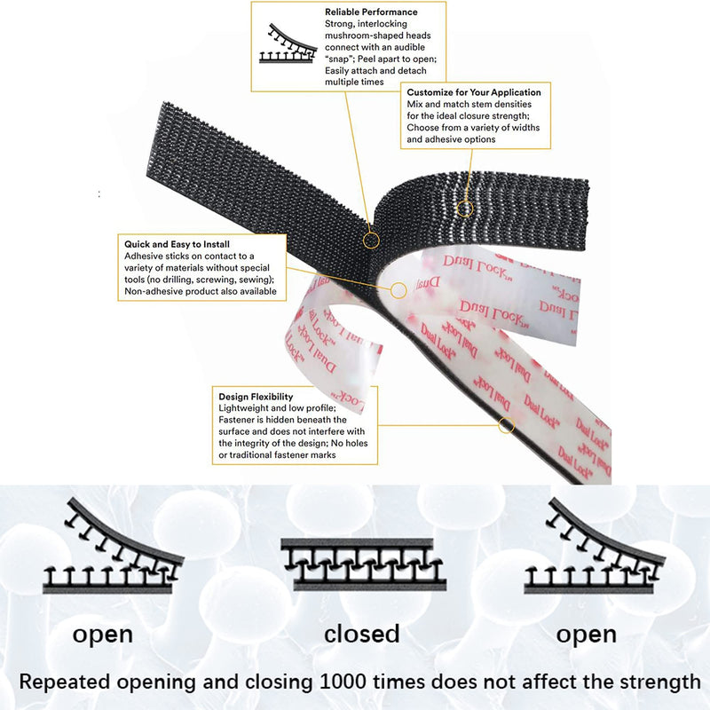 [Australia - AusPower] - 3M Dual Lock SJ3560 1"×4ft Clear 1 Pack Reclosable Fastener Mounting Tape Interlocking Mushroom Shaped Strong Adhesive Hook Lock Sticky Tape for Indoor and Outdoor(DC2512) Small Pack 