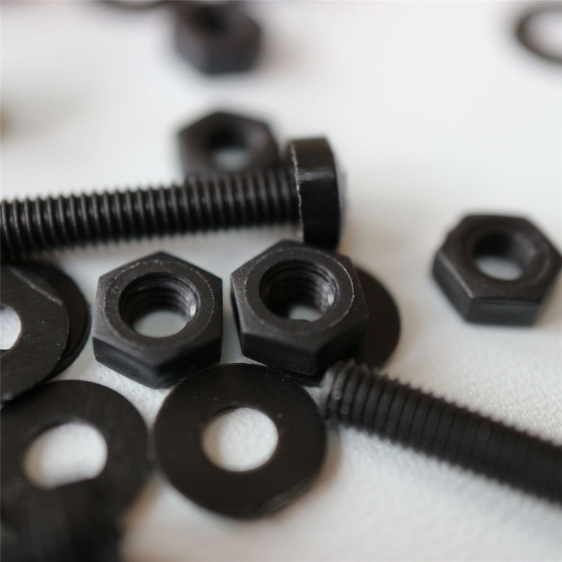 [Australia - AusPower] - 20 x Black Pan Head Screws Polypropylene (PP) Plastic Nuts and Bolts, M3 x 20mm, Washers, (3/32 x 25/32 in) 