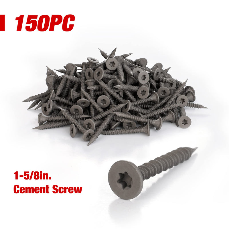 [Australia - AusPower] - Goldblatt 50' Cement Board Tape with 150-Count #8 1-5/8'' Cement Concrete Screws with Drill Bit, for Cement Board Joints Repairing, Sealing and Strengthening 