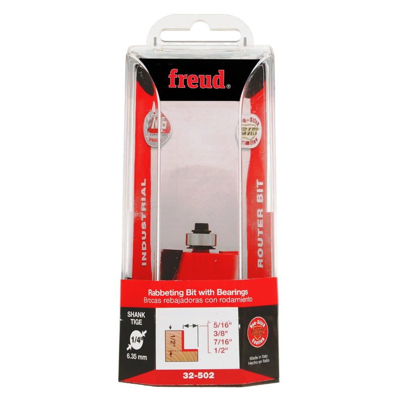 Freud 32-502 Multi-Rabbet Router Bit Set with 4 Bearings - 1/4" Shank