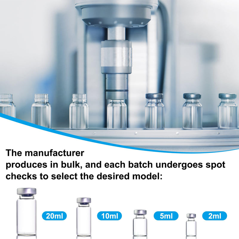 [Australia - AusPower] - 10 Pack 2ml Sealed Sample Vials, Transparent Glass Vials with Self Healing Injection Port (10, 2ML) 10 
