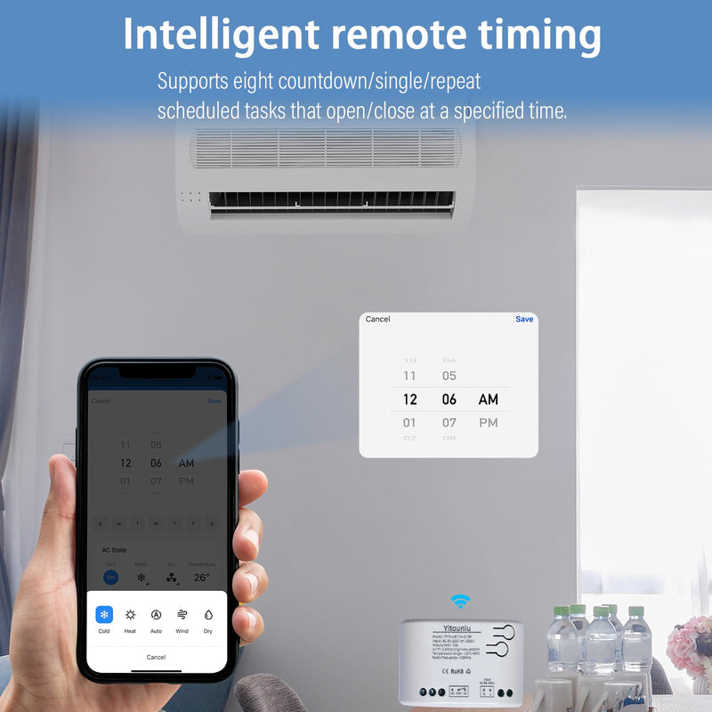 [Australia - AusPower] - Tuya WiFi Intelligent Temperature Sensor | 85-250V Dry Contact Relay | Monitoring Intelligent Module | Device Sharing | Compatible with Alexa Google 