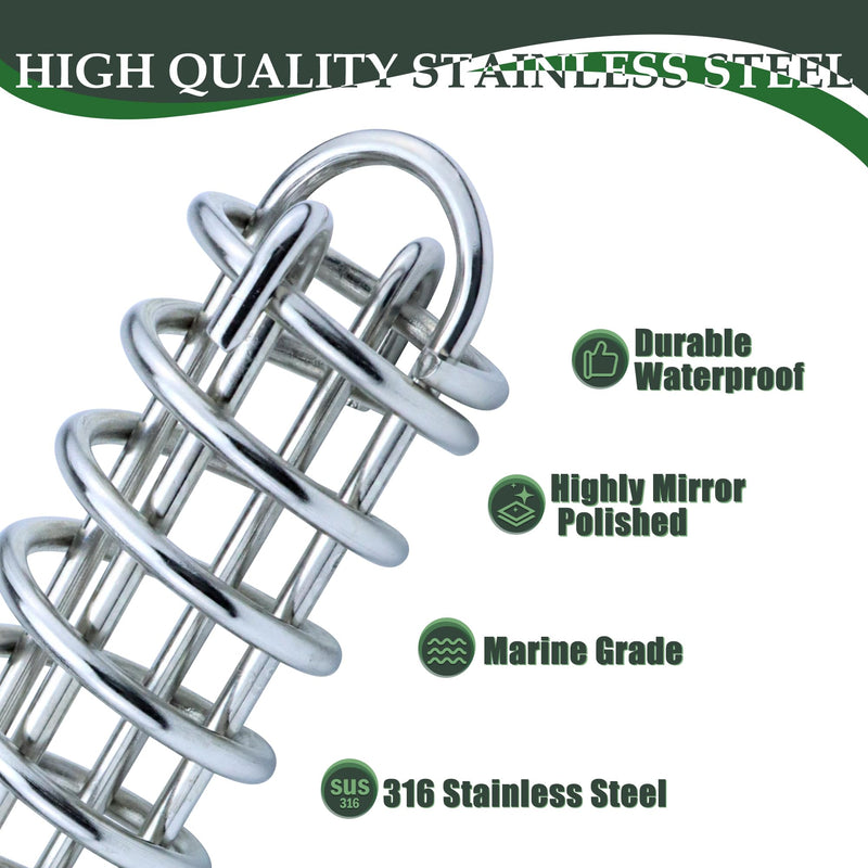 [Australia - AusPower] - SHENGHUISS Porch Swing Spring, 316 Stainless Steel Spring for Dog Tie Out Cable,Punching Bag,Hammock,Hanging Rope, Mooring Spring, Dog Chain, Shock Absorber 2Pcs 