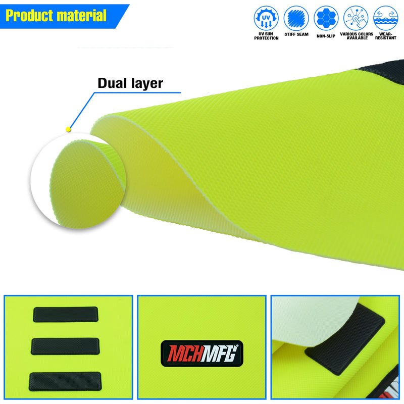 [Australia - AusPower] - Ribbed Seat Cover for SX DRZ XCF RMZ KXF YZF 125 250 300 450 Motorcycle Dirt Bike (Fluorescent-Yellow) Yellow 