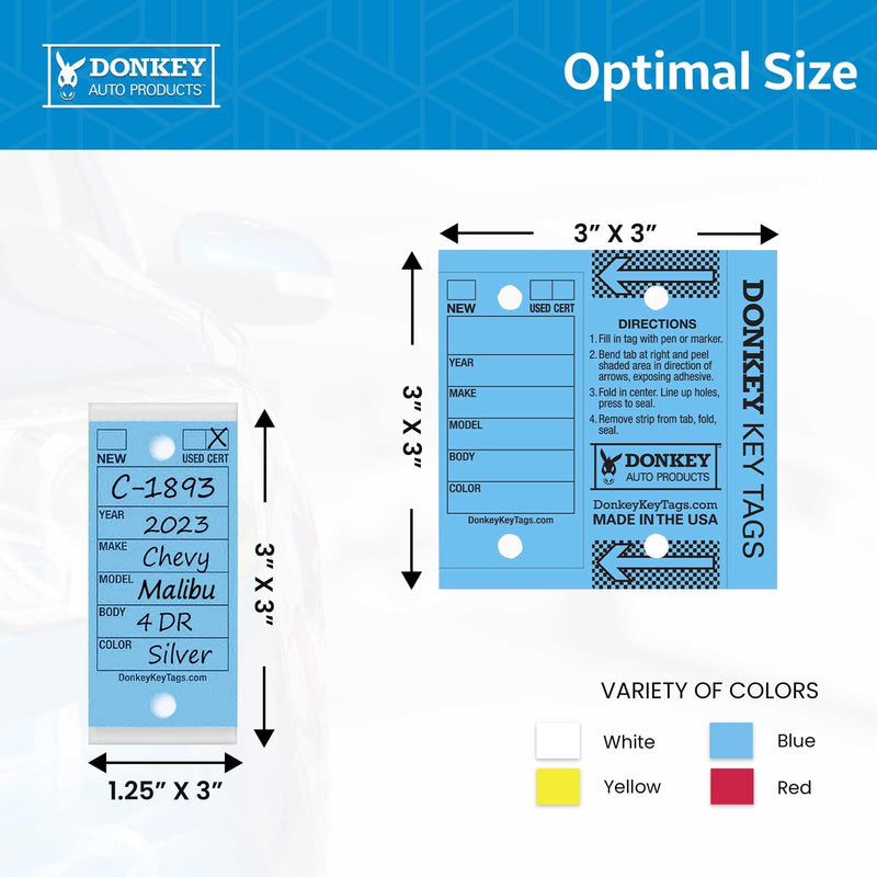Laminated Self-Protecting (250 Tags per Box with Metal Rings) (Blue)