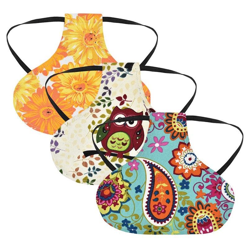 [Australia - AusPower] - Yuehuam Chicken Saddle for Hen, Chicken Aprons Clothes with Elastic Strap, Poultry Wing Feather Protector Suitable for Small Medium Large Hens Birds Poultry Care Supplies Leopard + Owl + Sunflower + Paisley + Flower 