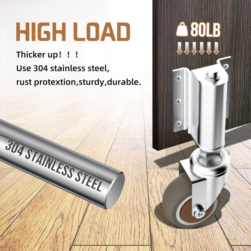 [Australia - AusPower] - Gate Wheel 2inch Gate Caster for Wooden Gate 80lbs Capacity 360 Degree Rotation Solid Rubber Tire Spring-Loaded Gate Wheels with Screws & Screwdriver TPR-2inch 