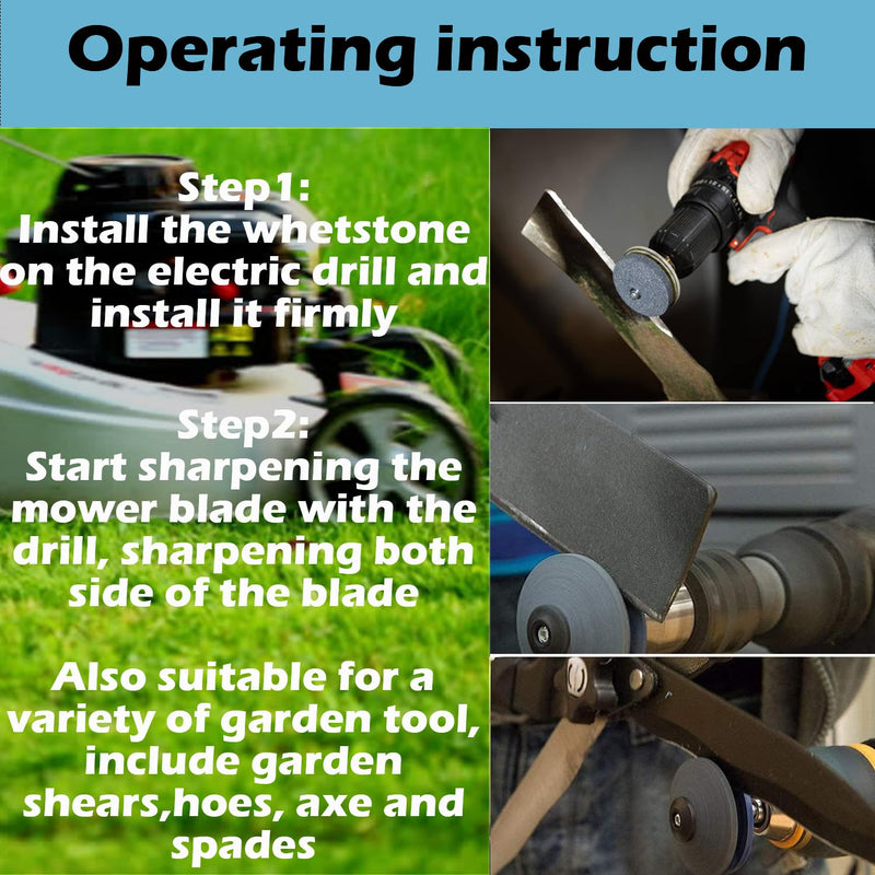 [Australia - AusPower] - Lawnmower Dull Blade Sharpener, 3 Pcs Mower Sharpening Stone Wheel Kit, Universal Garden Tool Grindstone and Knife Edge Whetstone for Any Power Hand Drills 