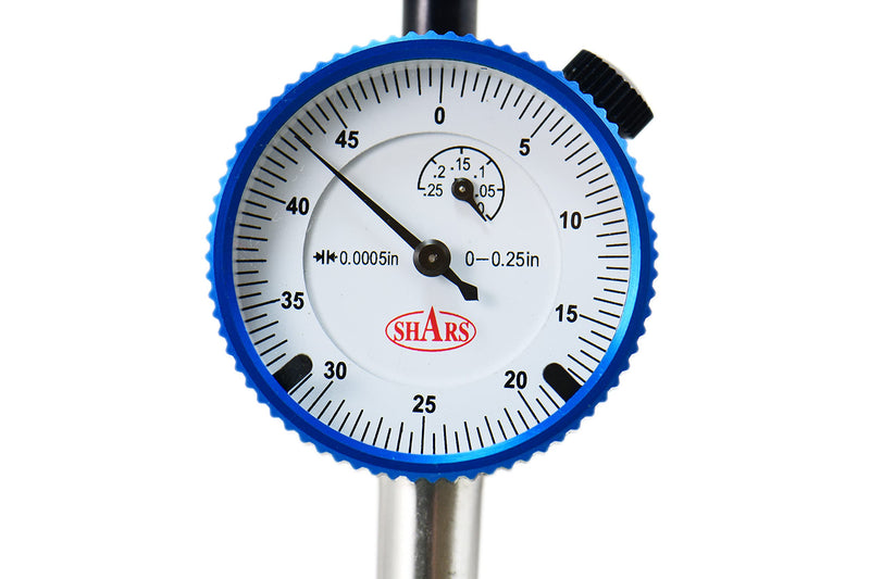 [Australia - AusPower] - Shars 0.25" High Precision Dial Indicator, .0005" Graduation, AGD1 Travel Lug Back 303-3101A P] White .25" x .0005" 303-3101A 