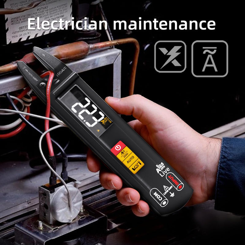 [Australia - AusPower] - BSIDE Smart Digital Multimeter Tester Open Jaw DC AC Amp Clamp Meter, Rechargeable with Flashlight, Measures Current Resistance Continuity V-Alert Live Check Voltage U0 